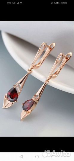 Серьги позолоченные