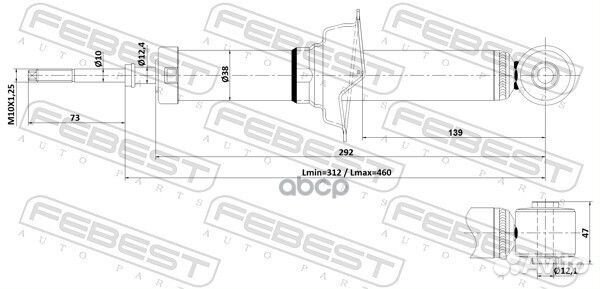 Амортизатор задний GAS.twin tube 04110-009R Febest