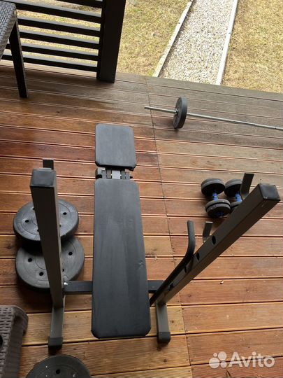 Скамья для жима со штангой, для пресса,гантели