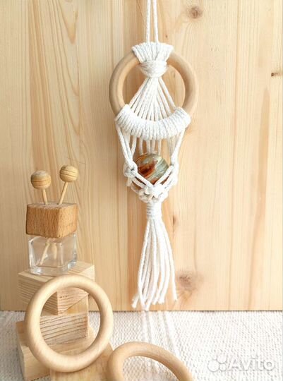 Подвески макраме в авто для ароматизатора, амулета