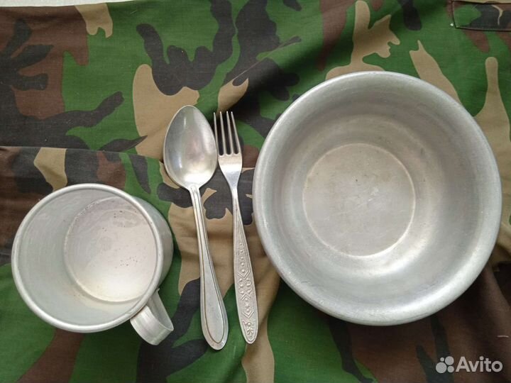 Винтажный походный столовый набор, алюминий