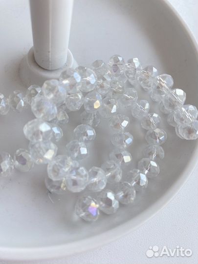 Стеклянные бусины 6*8 мм