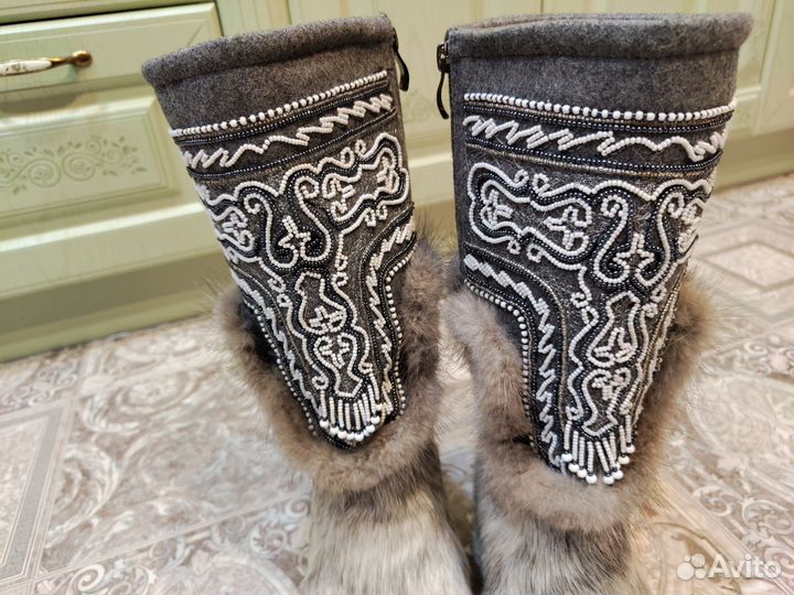 Монгольские унты из оленя женские