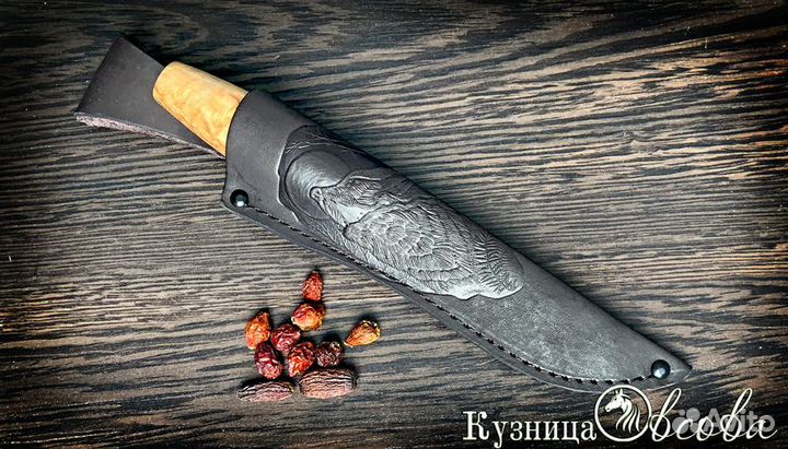 Финка Пуукко из дамасской стали