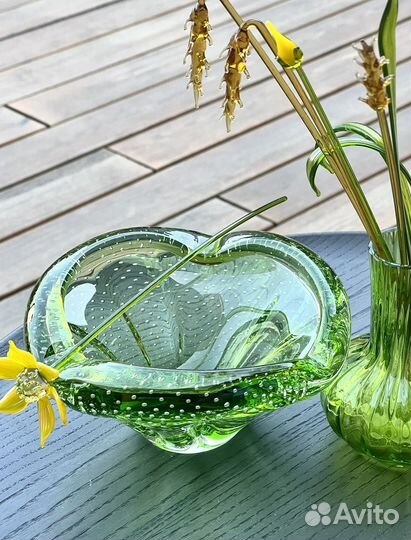 Чешское цветное стекло Ваза