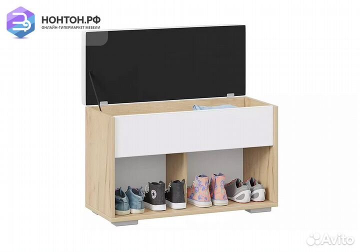 Тумба для обуви Ханна-2 дуб крафт золотой / белый