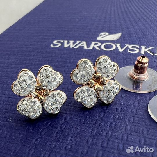 Swarovski серьги клевер latisha