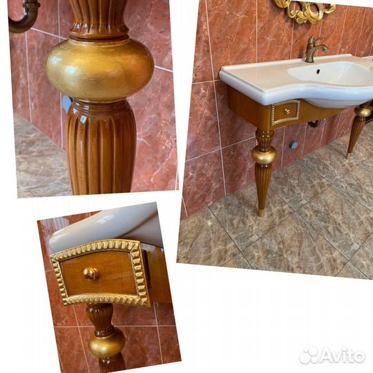 LineaTre мебель для ванной орех золото Италия