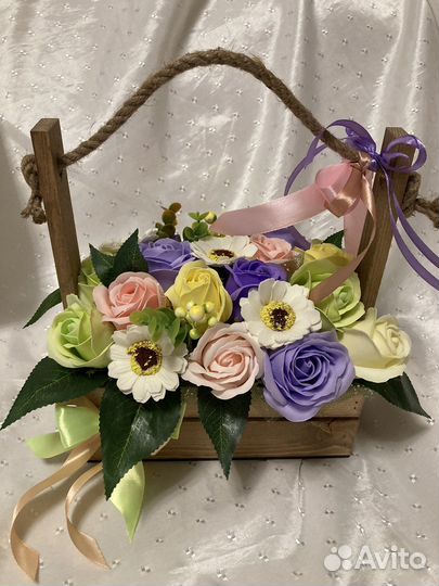 Букет из мыльных роз