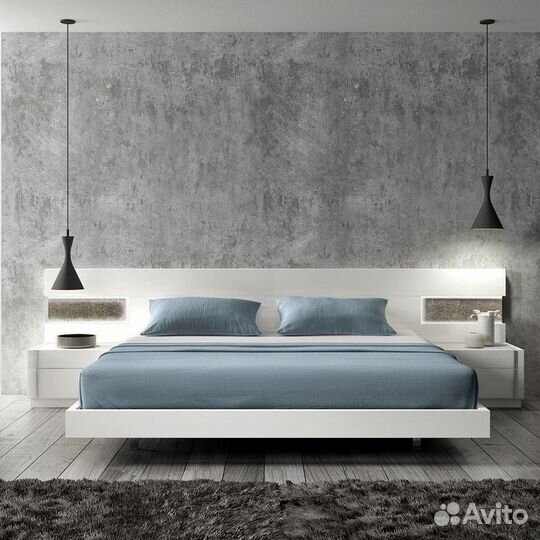 Парящая кровать с тумбами