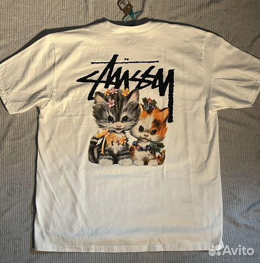 Футболка stussy XL с милыми котятами