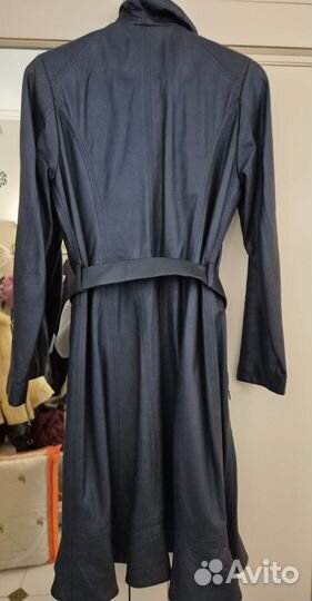 Кожаное женское пальто 46, весенне-осеннее, фабрич