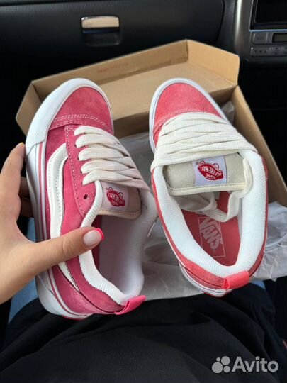 Vans Knu Skool Pink Кеды дутыши розовые