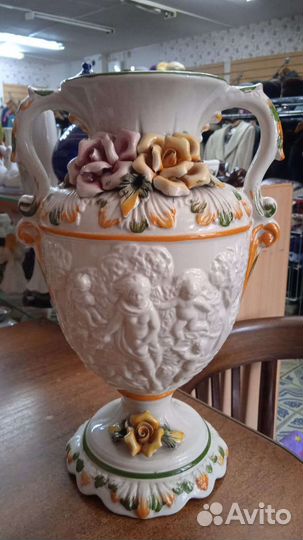 Итальянская винтажная ваза ручной работы