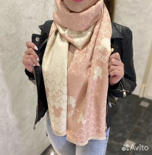 Палантин эко кашемир минни маус двухцветный