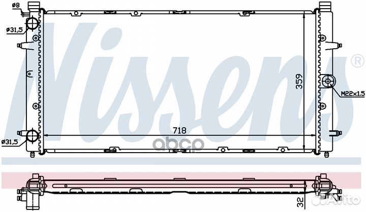 Радиатор 718x359 65273A Nissens