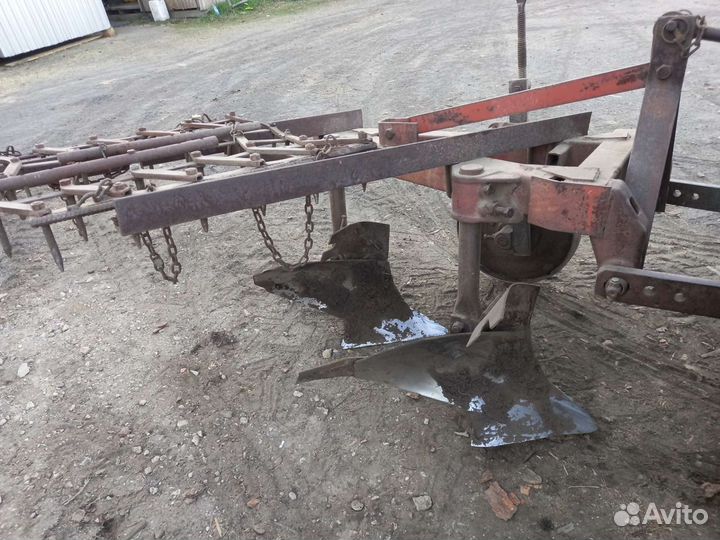 Вспашка огородов плугом трактором т40