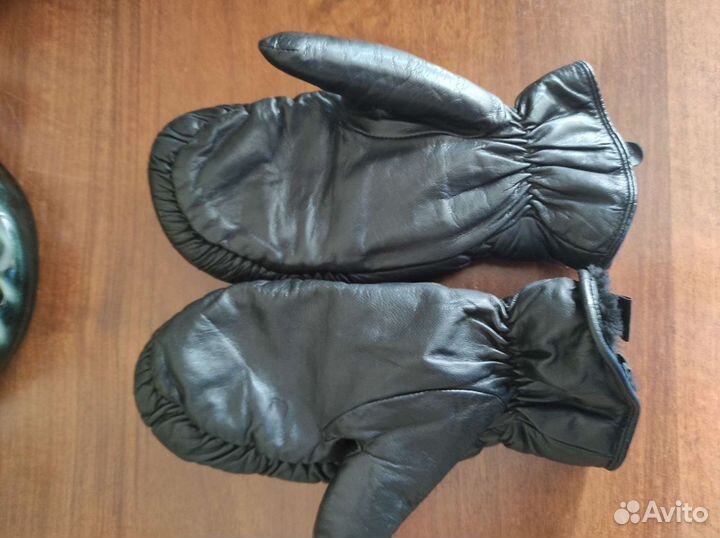 Варежки кожаные