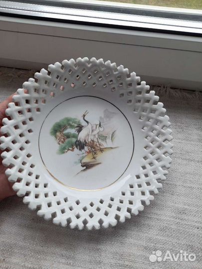 Тарелка/сухарница Журавли Китай