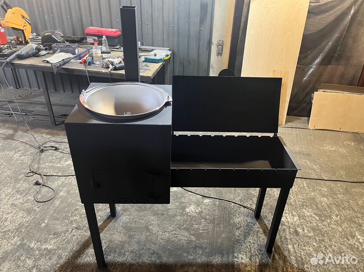 Печь под казан 12 литров с мангалом