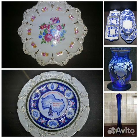 Блюда, вазы. Фарфор, стекло
