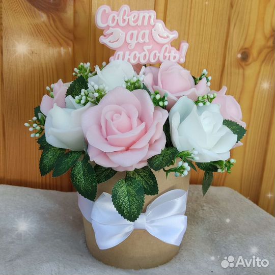 Мыльный сувенирный букет на свадьбу