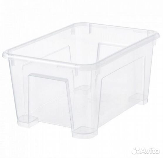 Контейнер икеа самла, прозрачный 28x19x14 см/5 л