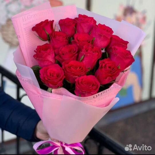 Красные розы Кения букет