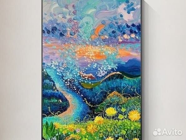 Абстрактная картина маслом на холсте