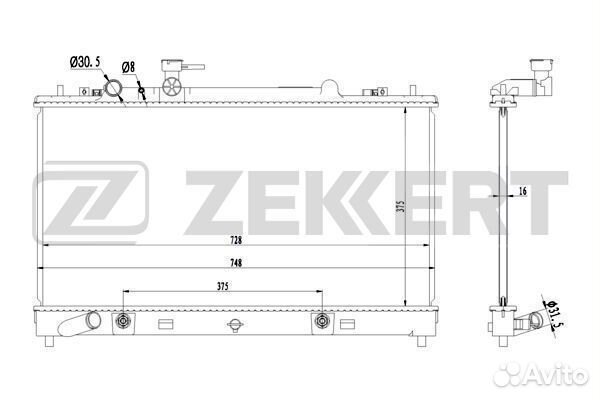 Радиатор охлажд Mazda 2 07
