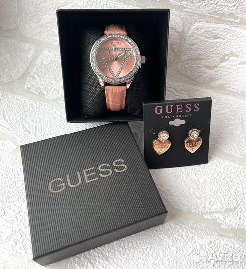 Набор Guess часы + серьги