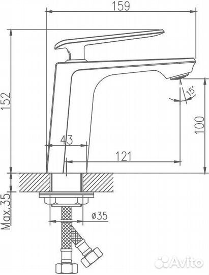 Смеситель для умывальника Haiba HB10548-7 чёрны