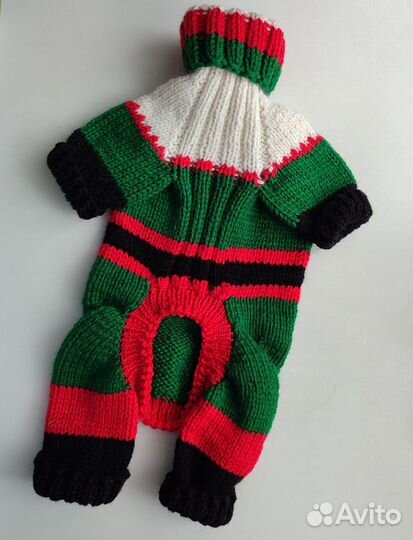 Вязанный комбинезон для собачки