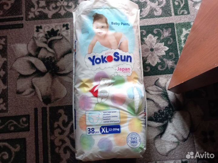 Подгузники yokosun xl 12-20kg
