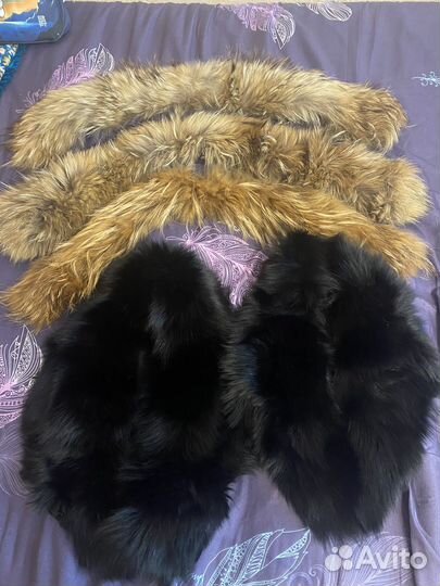 Воротник меха натуральные песец енот