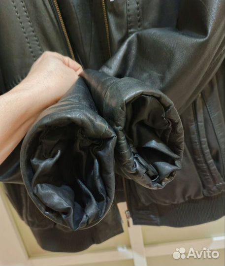 Кожаная куртка мужская 48 50