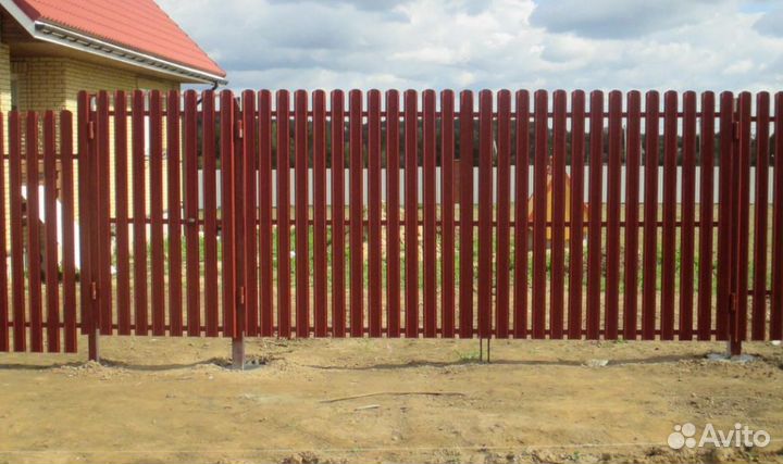 Забор из евроштакетника цена под ключ
