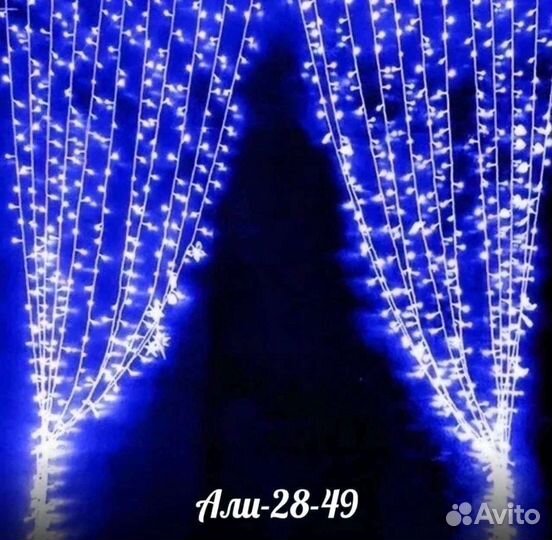 Новогодняя гирлянда штора