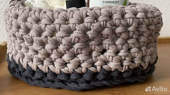 Вязаная корзинка
