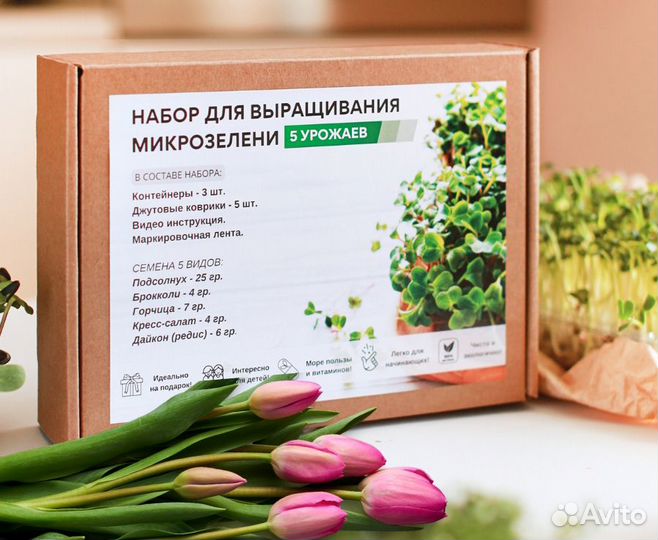 Подарок на 8 марта. Набор микрозелени для дома