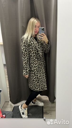 Пальто леопардовое