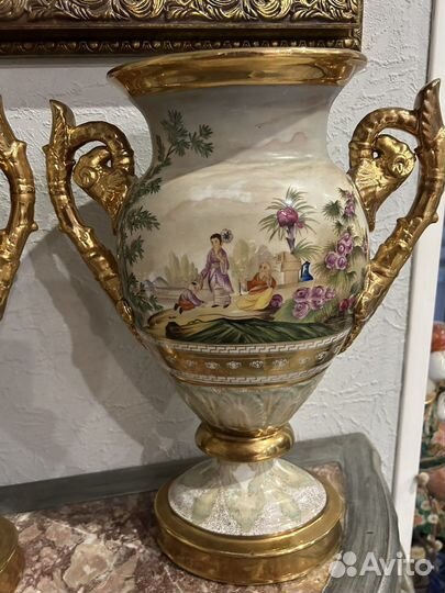 Парные вазы старый париж. Стиль Шинуазри