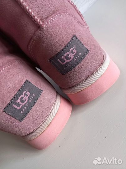 Розовые высокие угги, размер 37.5-38