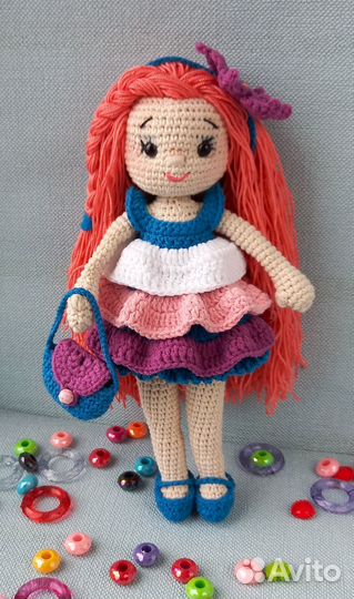 Кукла Русалочка. Кукла в подарок. Кукла вязаная