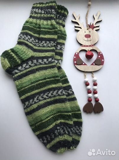 Носки ручной вязки шерстяные