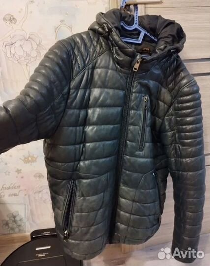 Кожаная куртка мужская зимняя 50 UF4M