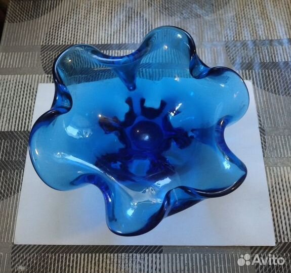 Модная кобальтовая стеклянная посуда, винтаж