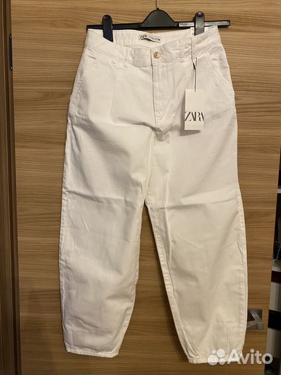 Белые Джинсы Zara balloon бананы слоучи 40 (46)