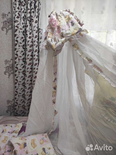 Балдахин с бортиками на детскую кроватку бу