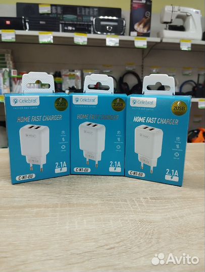 Зарядные устройства/Блок Питания 2.1А, 2 USB